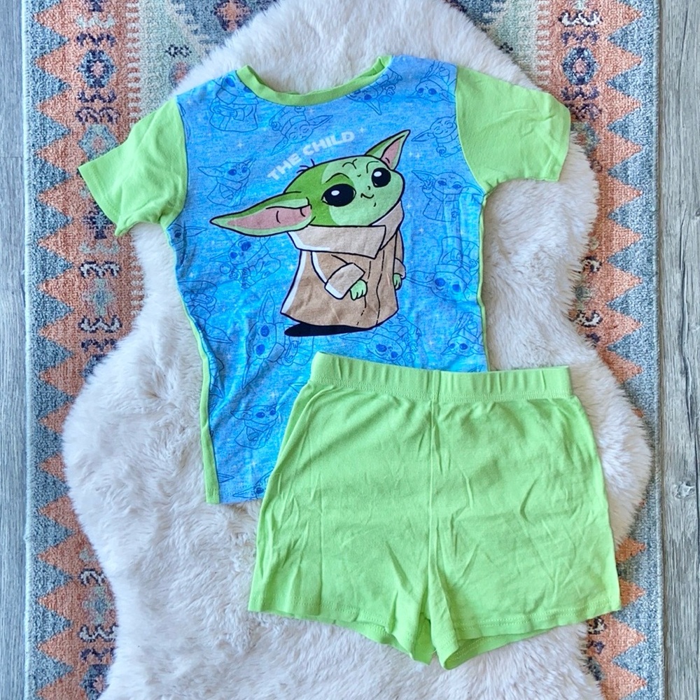 Star Wars boys pajamas shorts & tee shirt sleepwear pjs grogu the child kids 12